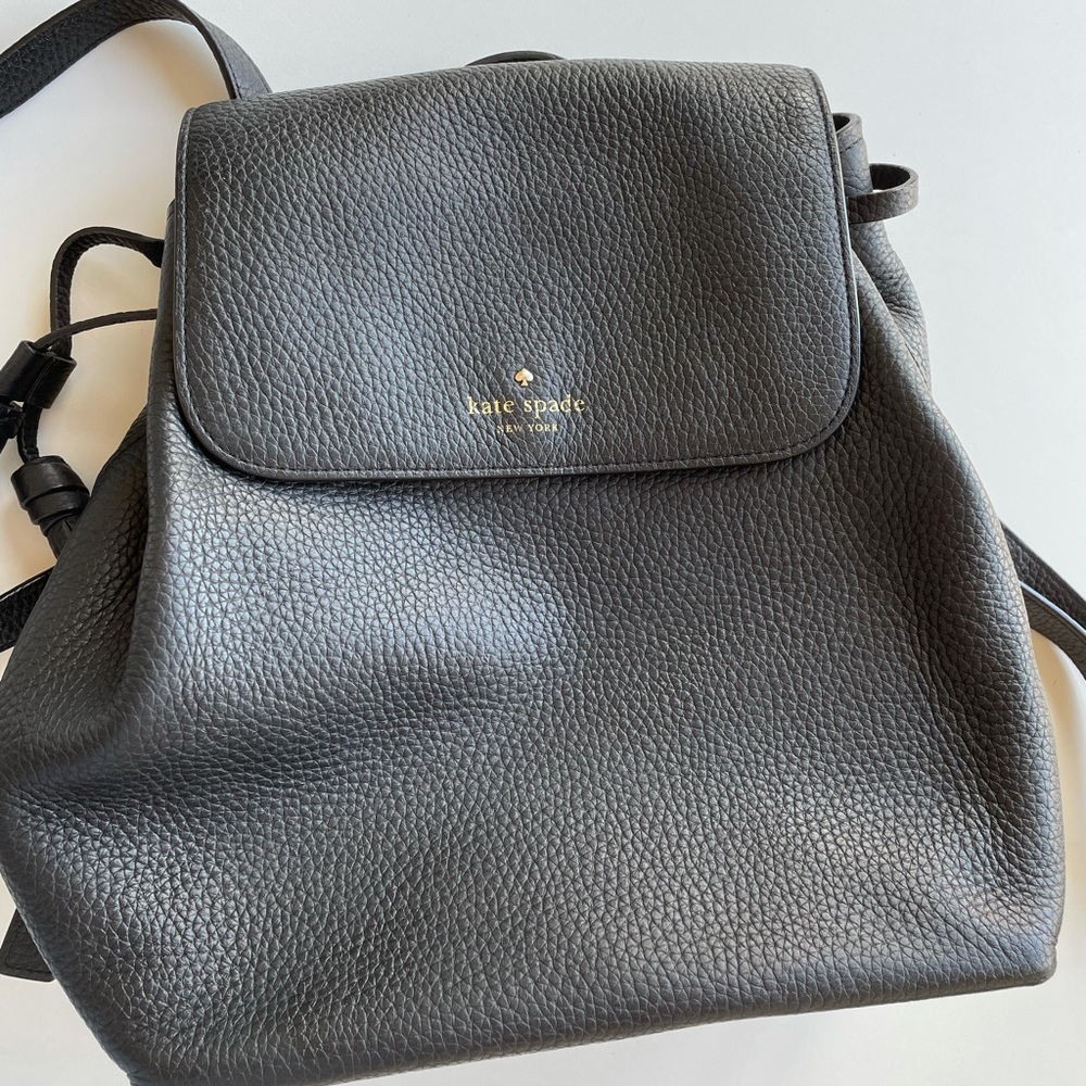 Kate Spade Black Leather Backpack